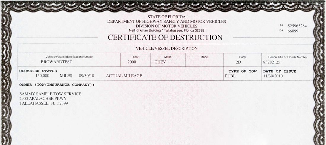 Сертификат Destruction